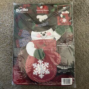 Bucilla Snowman Mittens Felt Stocking Kit 84940